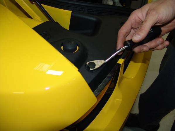Install the supplied mirror by placing over the windshield mounting