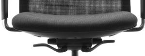 Mesh backrest with asymmetric lumbar adjustment UPHOLSTERED BACKREST Available in 2 different heights. Rectangular shape with rounded corners.