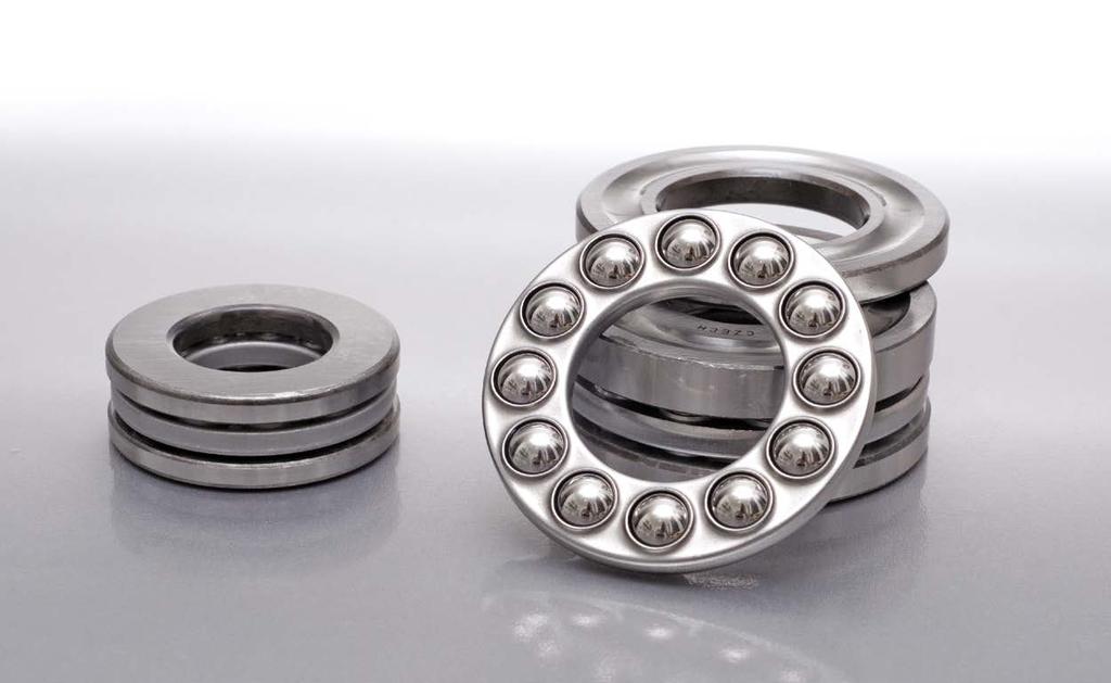 Thrust Ball Bearings Thrust ball bearings are use in application where axial loas are too high to be supporte by raial bearings or when rigi axial guiance is require.