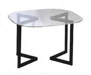 SQUARE-ROUND TABLE glass/black