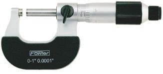 OUTSIDE MICROMETERS 72-229-201-0.0001" graduations. Measuring faces are carbide tipped. Friction/ratchet style thimbles. Insulated frames. Positive lever-locking clamp. Sizes over 1" include standard.