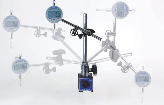 ARTICULATING MAG BASE AND INDICATOR COMBOS Tired of adjusting your flex arm? More flexibility than flex-arm type base! Can be set up in almost unlimited positions! AGD Indicator 1" travel.