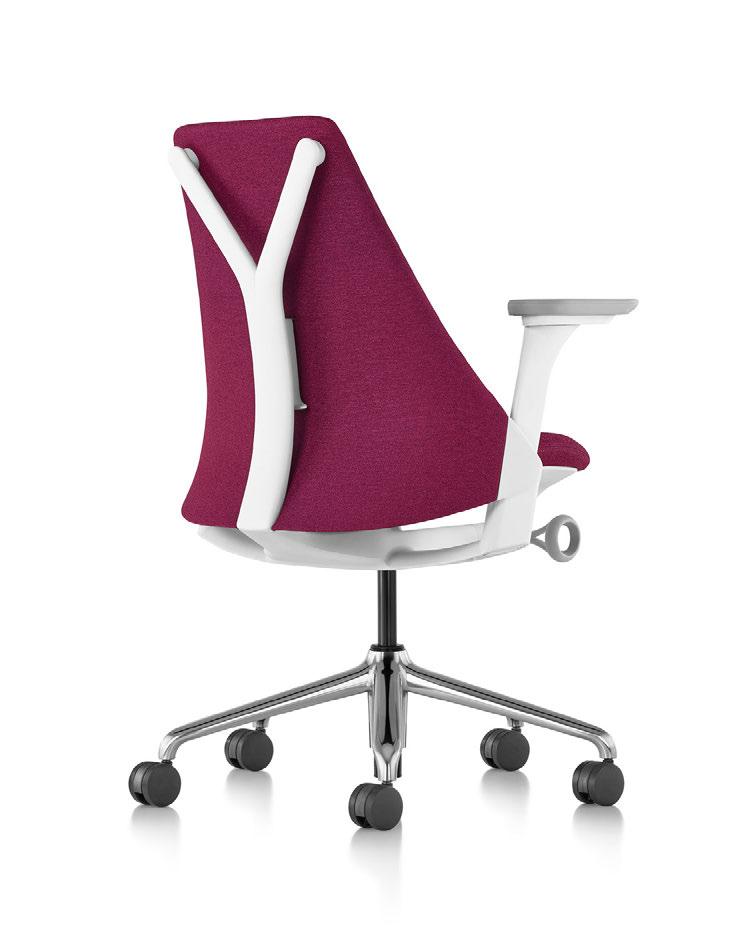 z Sayl Work Chairs with Upholstered Back Designer Yves Béhar The foundational shell of the upholstered Sayl Work Chair provides dynamic support in a more traditional appearance.