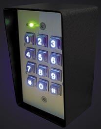LED lighted number keypad. Easy to see at night. Outdoor use.