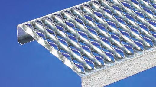 Serrated, diamond-shaped openings make Grip Strut safety grating safer than conventional gratings permit mud, oil, grease and industrial waste to fall through,