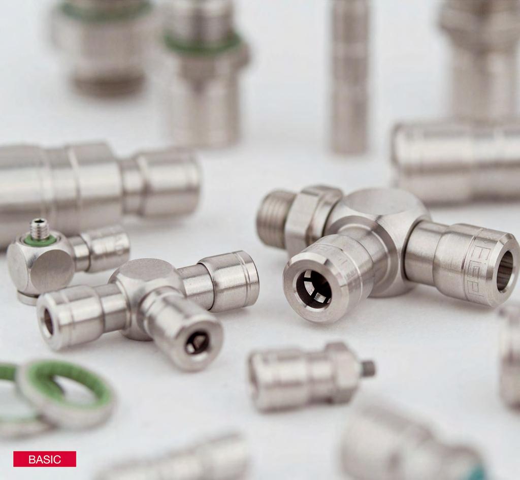 96 Quality solutions - Made by EISELE MANY SOLUTIONS FROM ONE MODULAR SYSTEM: EISELE BASICLINE Standard components for pneumatics EISELE BASICLINE gives our customers a wide choice of our stock of