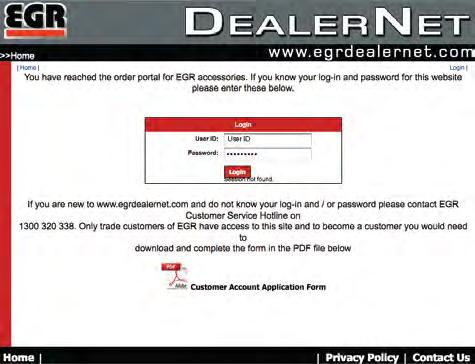 EGR Aftermarket Catalogue 2010 4th edition egrauto.com 1300 320 338 How to place your order Pricing and Ordering EGR s ordering portal, www.egrdealernet.