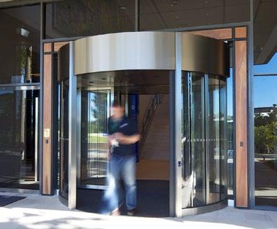 with trolleys, this door can be integrated into the building management system to automatically open on