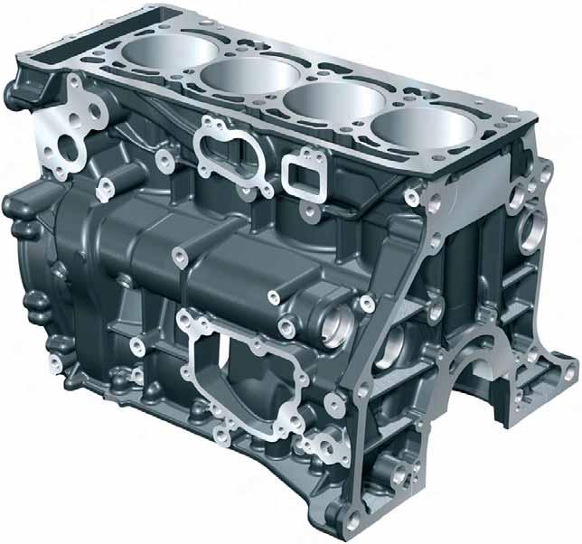 Engine Mechanicals Cylinder Block The cylinder block has a closed-deck configuration and is made of cast iron. It houses the five-bearing crankshaft assembly and the two balancer shafts.
