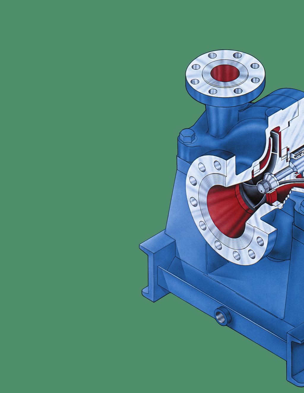 Model 3700 API-6 Process Pumps Design Features for Wide Range of High Temperature/ High Pressure Services DUAL VOLUTE CASING Standard on 3-inch discharge and larger.