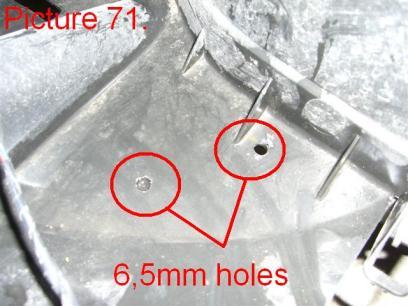 5mm (1/4inch) holes using a drill (Pic.71).