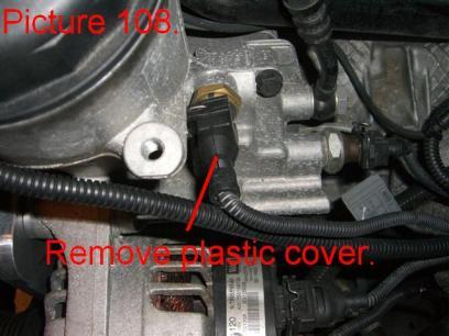 Locate the oil temperature sensor on the lower part of the oil