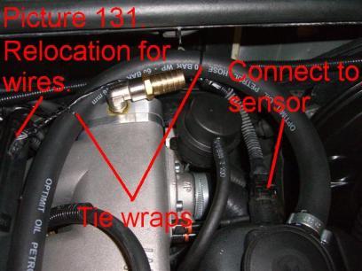 Relocate the intake air temperature sensor wires according to (Pic.131).