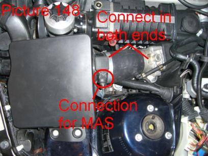 Connect the hose coming from the idle control valve installed in a