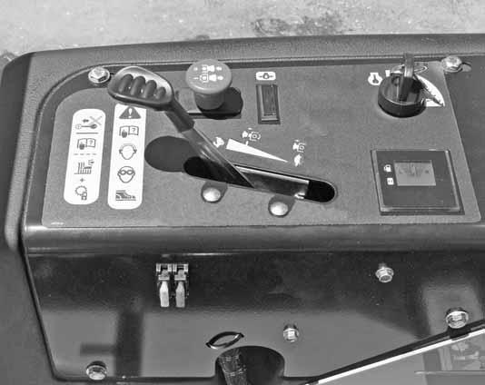 Control Panel D D G H A D E Units without fuel gauge A. Deck clutch switch B. Ignition switch C. Oil pressure light D. Throttle E. Choke B H A G C A G Figure 3-1 E C F F. Hour meter G. 10 amp fuse H.