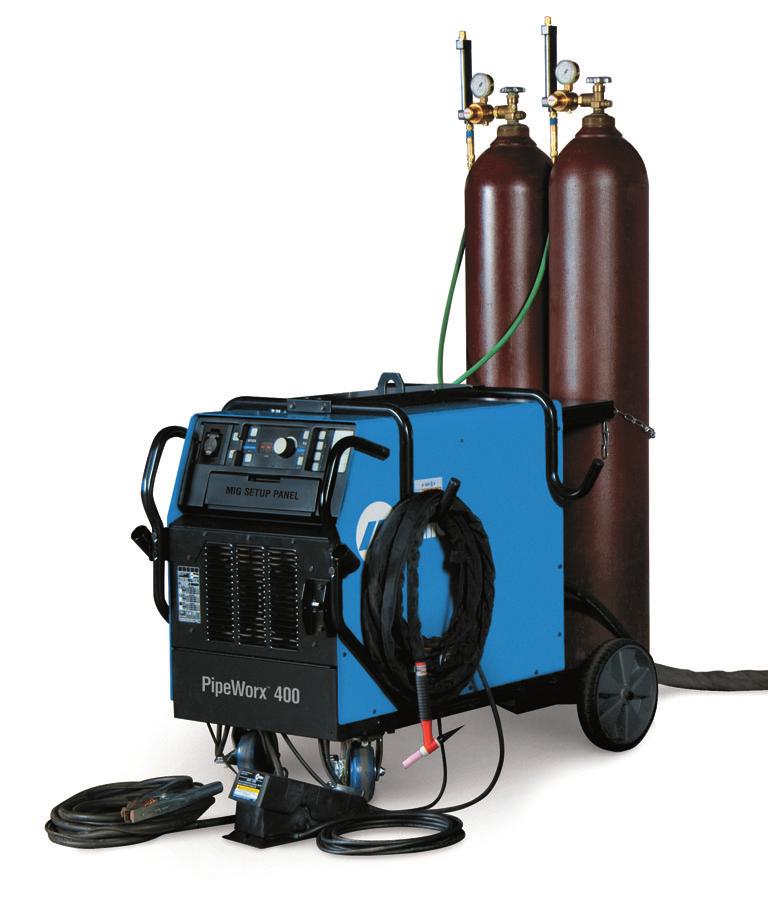 1 PipeWorx Welding System Typical System with Remote Feeder See page 6 for systems 5 4 6 8 7 9 10 PipeWorx Power Source Control Panel with Door Open 1.