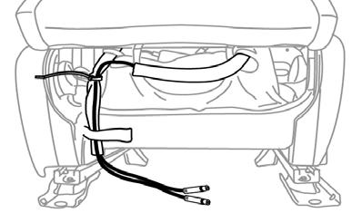INSTALLATION PROCEDURE: PASSENGER SIDE (continued) 3-6 N-m Fig. 23 6.) Insert DVD headrest posts into seat post guides. Lock DVD headrest into its highest position (last notch). Figure 23 D 6.