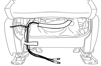 Figure 0 TE: Before tightening wire ties, reconnect battery and exercise seat to ensure wiring does not interfere with seat movement. Disconnect battery when complete. Cable Tie Fig. 5.