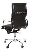 black leather/chrome base and arms Seat height 350-540mm Seat depth 470mm