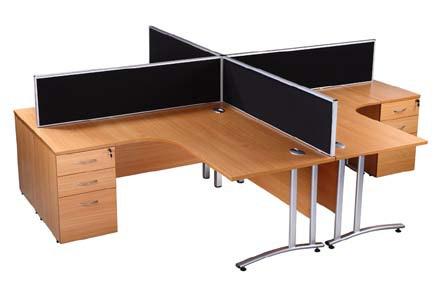Two brackets included with each Desk Mounted Screen Colours of Screens available are