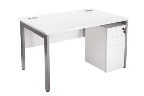 1600mm White Rectangular Desk with Modesty panel W1600 x D800 OI-1480/MP 1400mm White Rectangular Desk with