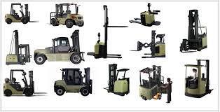 The picture at right shows the variety of design that you may encounter in the workplace. Each forklift is designed to perform specific tasks in set situations.