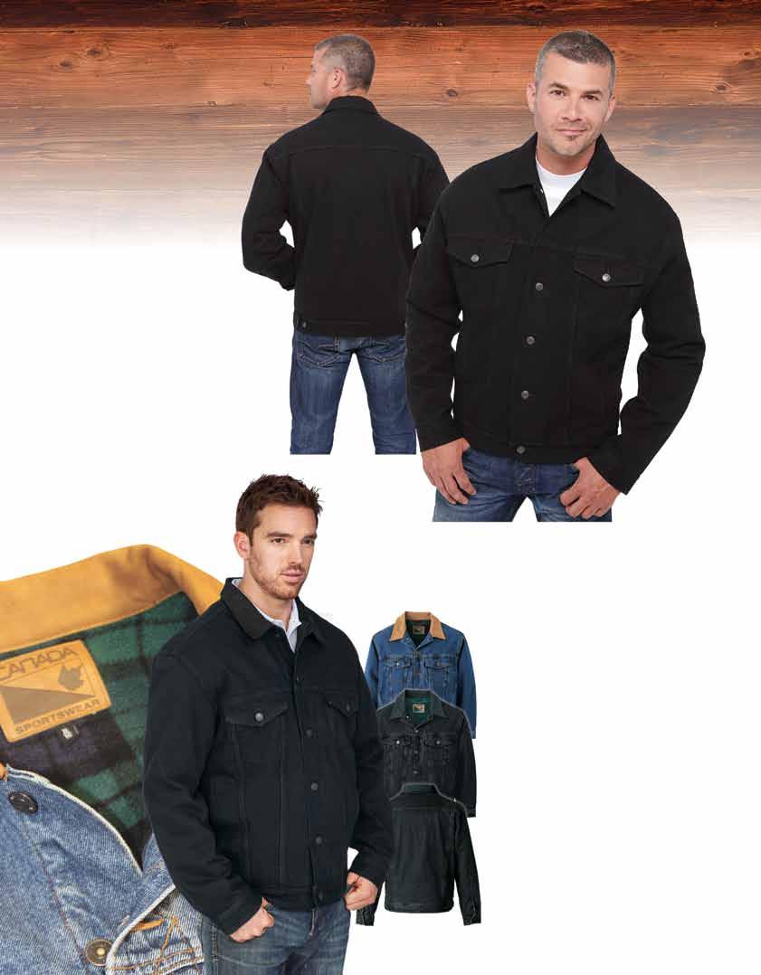 Fleece Lined Jacket 13.5 oz. stoashed cotton denim outer shell. 100% spun polyester fleece body lining and 2 oz. quilt lining in sleeves. Two-button adjustable cuffs. Adjustable side tabs.