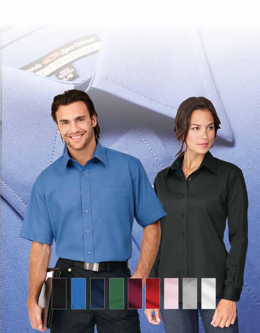 Easy Care Shirt 60% cotton / 40% polyester Bedford fabric. Left chest pocket ( only). Buttons dyed to match. Wrinkle resistant. Short Sleeve S05099 Sizes: XS - 4XL Price: $ 30.