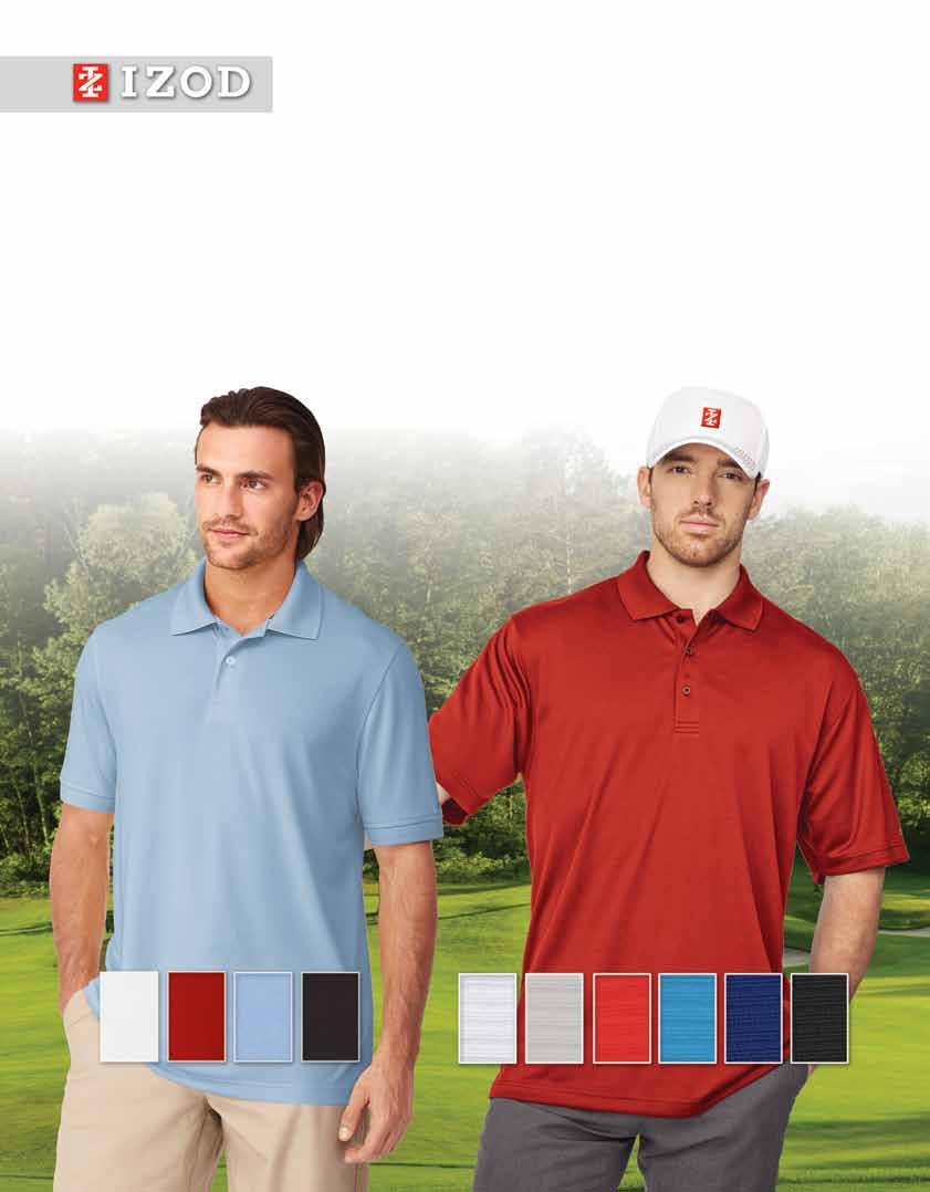 Jersey Solid Polo 100% polyester performance jersey knit, rib collar, and cuffs, moisture wicking, breathable, UPF 15.