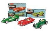 A Corgi Toys Gift Set 8 Lions Of Longleat, comprising Land Rover, keeper, rifle, three lions, plastic den, five joints of meat, barrel, in original window box, VG, mismatched set, lions differ in