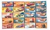 Matchbox Superfast, 68 Cosmobile, 59 Planet Scout, 68 Chevrolet Van (3), 4 Pontiac Firebird, 53 CJ-6 Jeep (2), 4 Pontiac Firebird, 62 Renault 17TL, 9 AMX Javelin and others, in original boxes, VG-E,