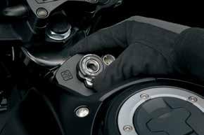 Instrument cluster* Starter switch Open Shutter-key lock system Close Suzuki Easy Start System, with Shutter-Key Lock The GSX-S125 features a convenient easy start ignition system