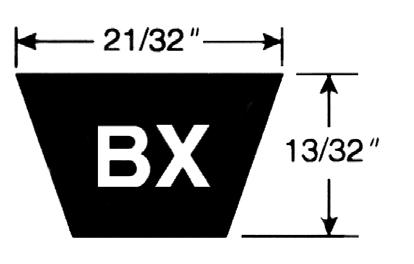 V-Belts Tri-Power V-Belts by Gates (continued) Product No. Series 9013 - BX Section BX24 27.0.30 - BX25 28.0.31 - BX26 29.0.32 - BX27 30.0.33 - BX28 31.0.34 B0278 BX29 32.0.35 - BX30 33.0.35 - BX31 34.