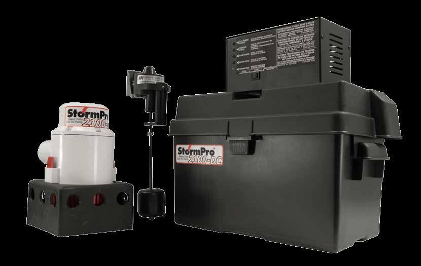 StormPro DC Battery Backup System High quality DC pump capable of pumping over 2,0 gallons per hour Heavy duty adjustable