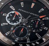 Renault Sport Chronograph watch Steel casing, gun metal finish and perforated leather strap