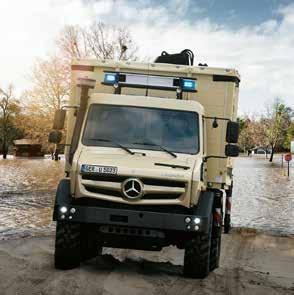 The outstandingly mobile off-road Unimog has two different transmission-driven PTOs as well as for the first time an engine-driven PTO.