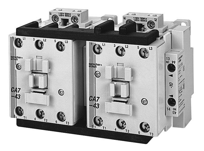 Reversing, Three Pole Contactors With C Coil, Series CU7 (Open type only) Ratings for Switching C Motors (C2 / C3 / C4) uxiliary Open Type I e [] kw (50 Hz) UL/CS HP (60 Hz) Contacts per Ø 3 Ø