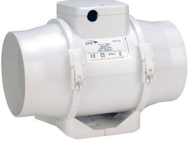 UT FANS MFT MIX FLOW IN-LIN FANS UV and corrosion resistant, durable plastic housing Powerful, compact and quiet mixed flow impeller asy to install - mounting brackets included - simple maintenance