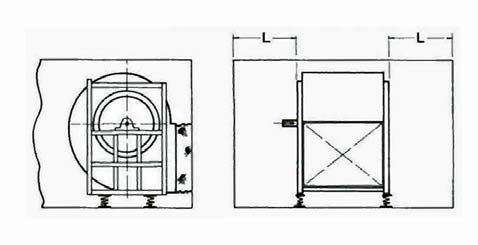 DWDl FANS IN PLENUMS Since all DWDl fans are tested with open inlets, the use of freestanding DWDl fans inside built-up air conditioning plenums requires that some allowances be made for the size of