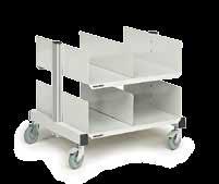 2 PMT610 7 Adjustable cart TRTA Epoxy powder coated RAL 7035 ESD shelves, depth 1.10. All shelves are individually adjustable. The structure is light but sturdy.