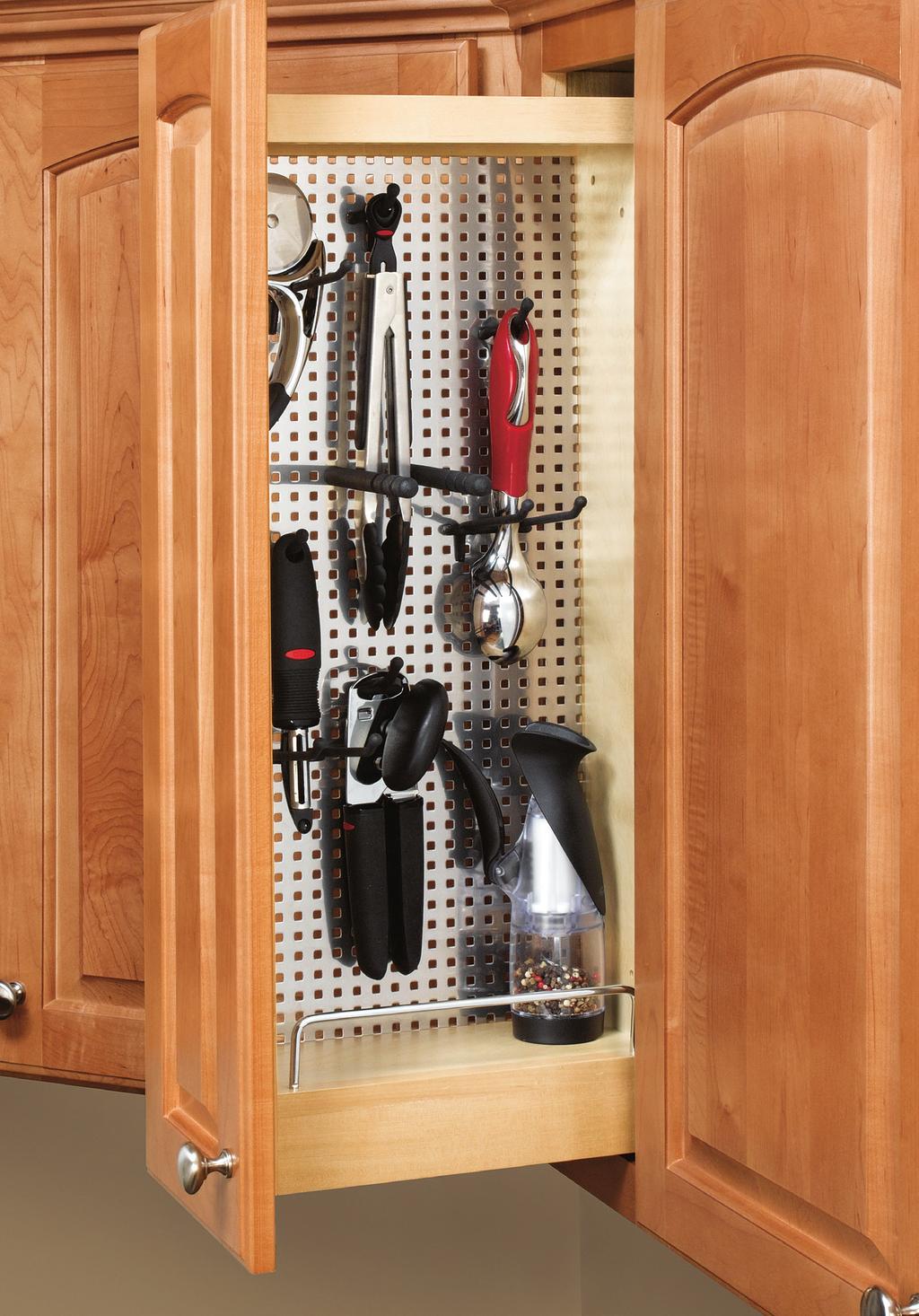 444 SERIES PULLOUT ORGANIZER Designed for full height 2" wall cabinets Patented adjustable door mount brackets that provides up to 5" adjustability (US Patent No.