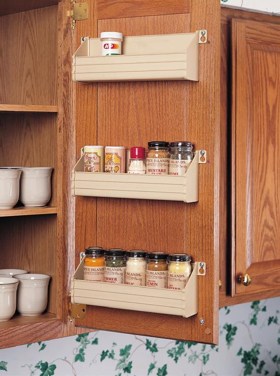 (Individual Pack) 565-8-52 Door Mount Spice Rack 77 8" (200 mm) W x 23 8" (6 mm) 4 8" (05 mm) D x 23 8" (543 mm) H White 2 lb. $4.