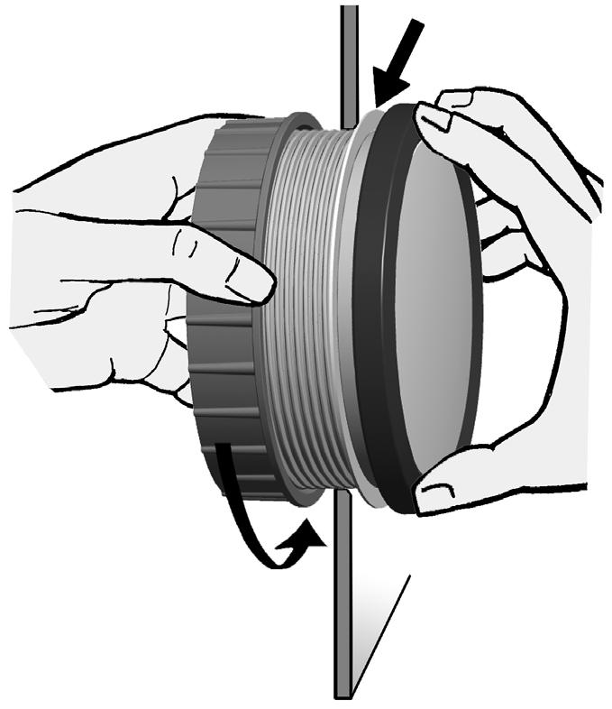 (Tacho) 4 * Align the instrument and hand-tighten the fastening nut.