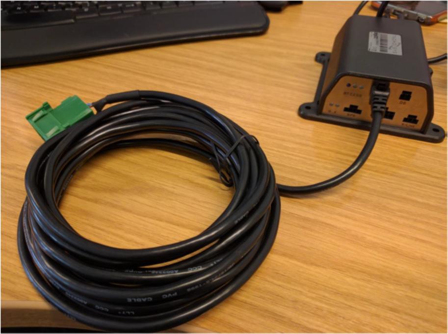 Our FMS cable has a GREEN plug which is the standard connection but this may vary from vehicle to vehicle. This connection is for use with a manufacturer s FMS Gateway.