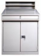 This unit provides a locking upper door cabinet with one shelf for added storage space.