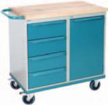 SERVICE BENCHES & CABINETS KLETON MOBILE CABINET BENCHES Ideal for maintenance, repair and assembly departments Mount one, two or three cabinets from six choices of cabinets Featuring heavy-duty