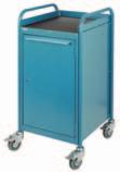 COMBINING TOOL/STORAGE AREA WITH A WORK SURFACE Heavy-duty 11-gauge steel top and base Shelves made of 14-gauge steel with 1 1/2" lip Equipped with four 5" roller bearing non-marking casters for