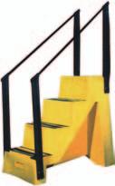 STEP STOOLS, STANDS & LADDERS STEP STOOLS KIK-STEP Extra heavy-duty steel Comes with a double platform with non-slip rubber tread Spring-loaded casters retract under slight pressure, forcing base to
