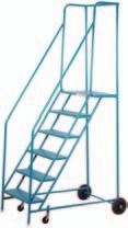 ROLLING LADDERS MECHANICS/MAINTENANCE ROLLING LADDERS Double-straddle base puts worker in close proximity for hard-to-reach jobs Tilt and roll wheelbarrow mobility allows easy movement over rough