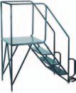 position Ladder moves easily two 4" casters One piece all welded steel construction Legs have reinforced rubber tips that hold ladder secure during use Oversize 24" W x 24" D top step allows worker